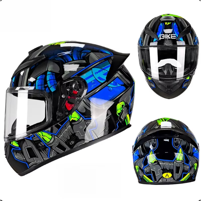 BIKE Adult Full Face Motorcycle/Racing Helmets-DOT Approved