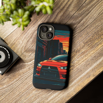 Mitsubishi Evo X Street Life-Dual Layer Ultra Tough Phone Case iPhone 15 Matte Printify by The Night Shift Automotive Apparel