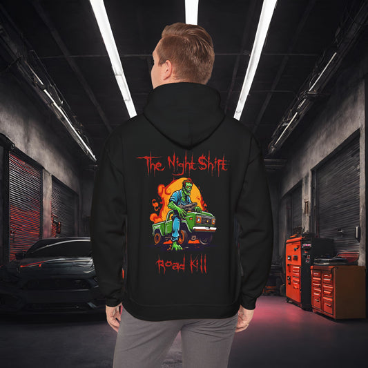 Zombie Road Kill-Ultra Soft, Premium Hoodie Black Printify by The Night Shift Automotive Apparel