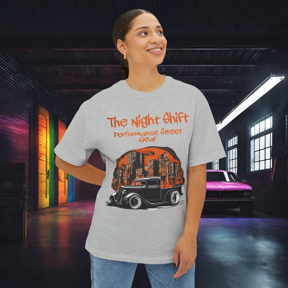 1930's Hot Rod Pick Up Urban Streets-Premium, Ultra Soft Unisex Oversized Boxy Tee Printify by The Night Shift Automotive Apparel