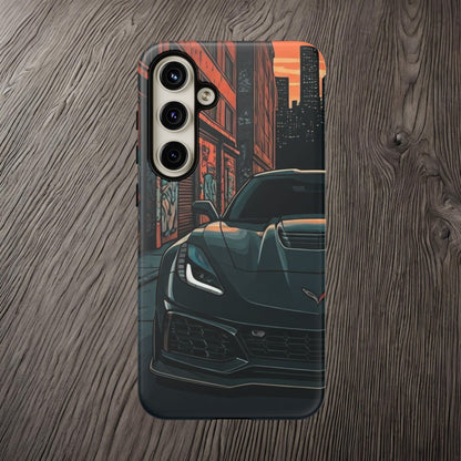 Chevy Corvette C7 Street Life-Dual Layer Ultra Tough Phone Case Samsung Galaxy S24 Plus Matte Printify by The Night Shift Automotive Apparel