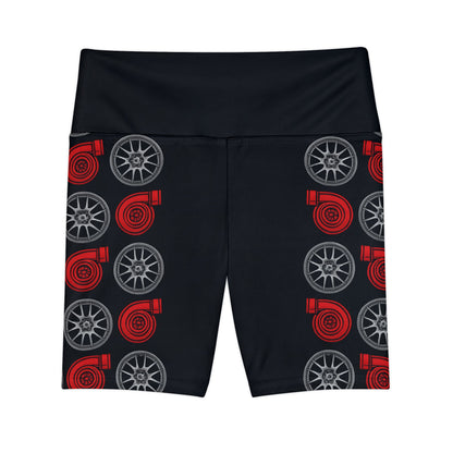 Women's Gym & Fitness Biker Shorts Printify by The Night Shift Automotive Apparel