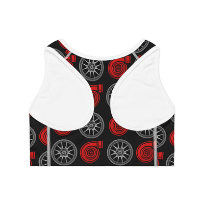 Women's Sports Bra Printify by The Night Shift Automotive Apparel
