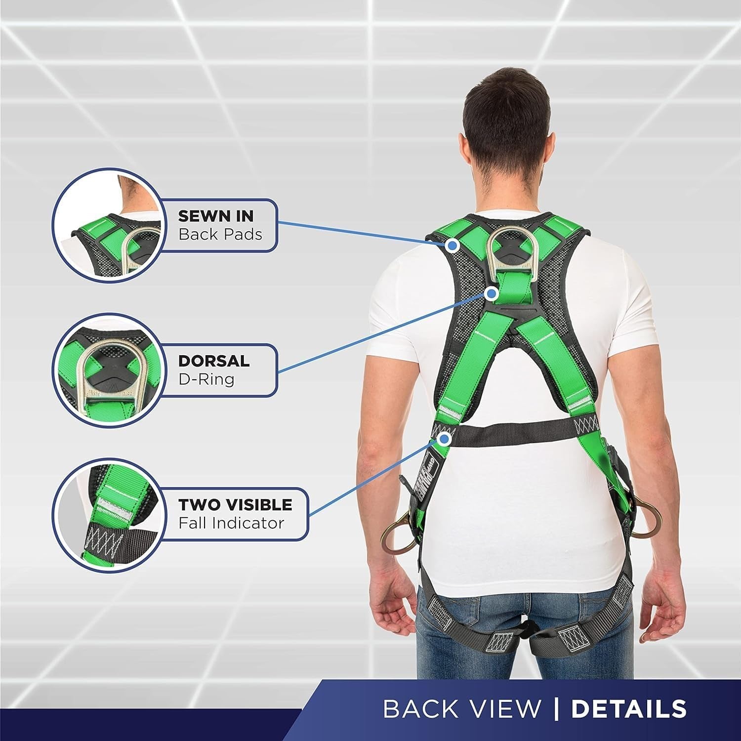 Photographer/Videographer Full Body Harness with 5 Point Adjustment, Dorsal D-Ring, Grommet Legs, and Fall Indicators The Night Shift Performance Street Gear by The Night Shift Automotive Apparel