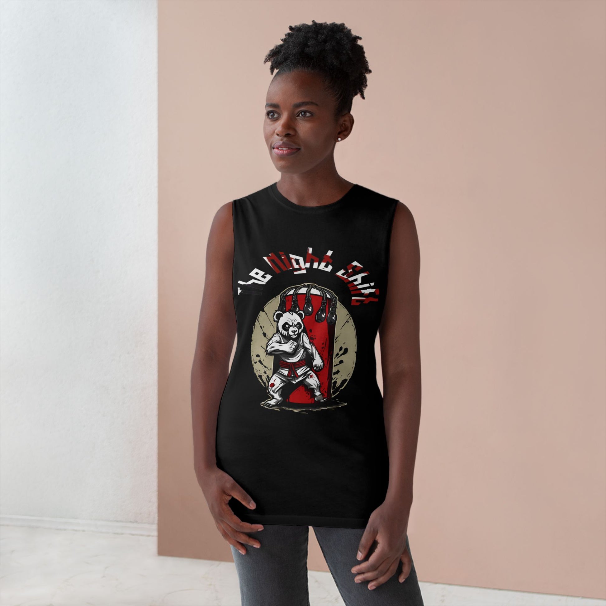 Karate Panda - Premium Unisex Barnard Tank Top Printify by The Night Shift Automotive Apparel