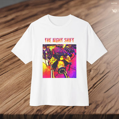 LS-X Synthwave-Premium, Ultra Soft Unisex Oversized Boxy Tee Printify by The Night Shift Automotive Apparel