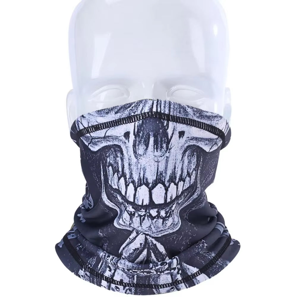 Skull Bandana Fleece Neck Gaiter Half Face Mask
