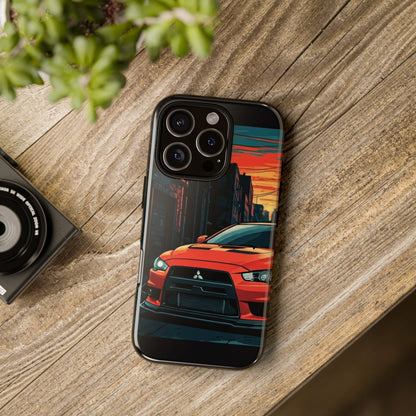 Mitsubishi Evo X Street Life-Dual Layer Ultra Tough Phone Case iPhone 16 Pro Glossy Printify by The Night Shift Automotive Apparel
