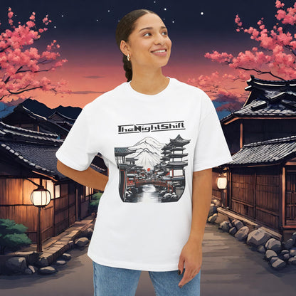 Mt Fuji-Premium, Ultra Soft Unisex Oversized Boxy Tee Printify by The Night Shift Automotive Apparel
