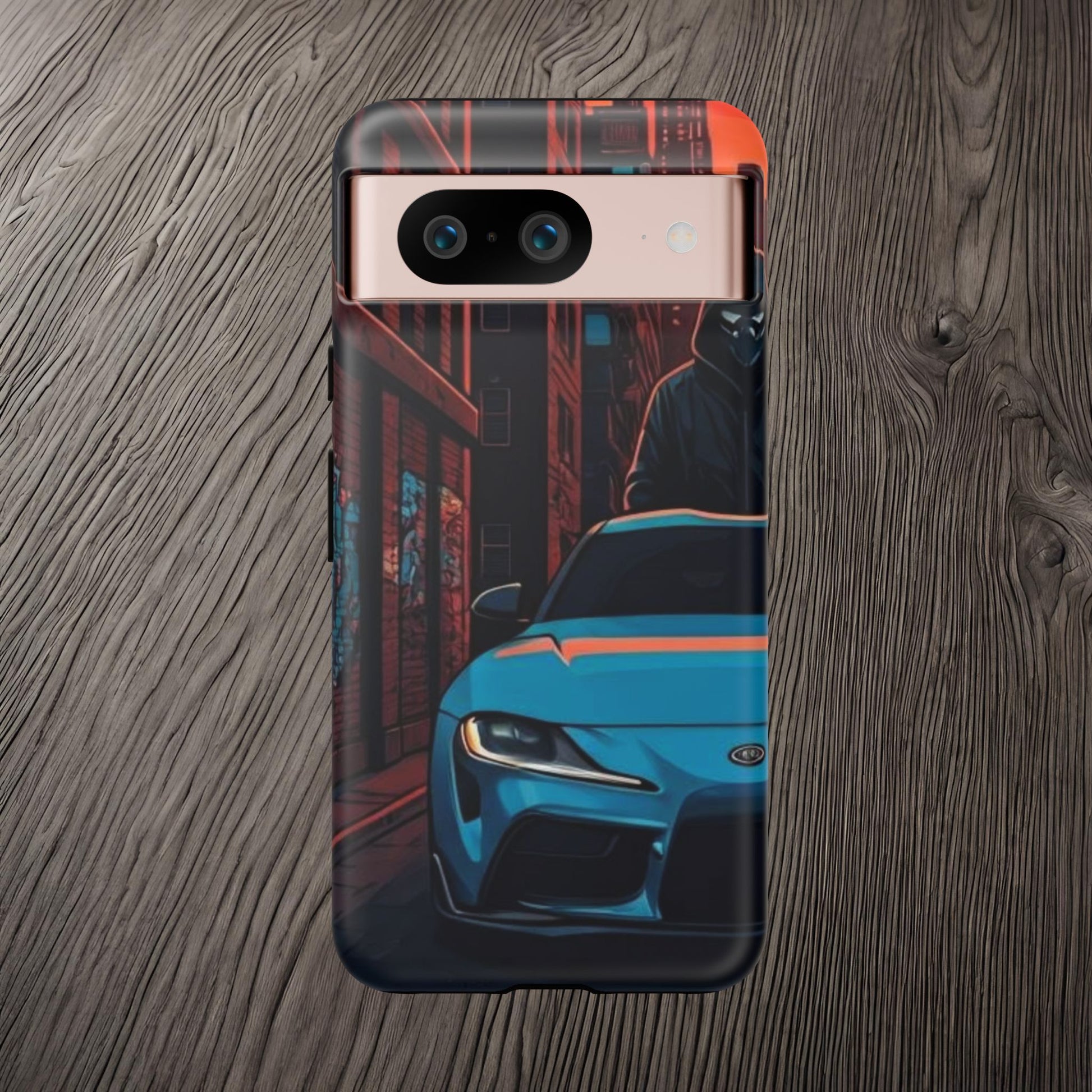 Toyota Supra MK-V Street Life-Dual Layer Ultra Tough Phone Case Google Pixel 8 Matte Printify by The Night Shift Automotive Apparel