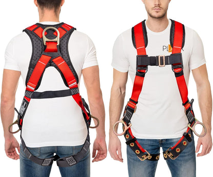 Photographer/Videographer Full Body Harness with 5 Point Adjustment, Dorsal D-Ring, Grommet Legs, and Fall Indicators Red Universal The Night Shift Performance Street Gear by The Night Shift Automotive Apparel