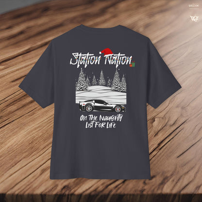 🎄 Christmas Limited Edition Station Nation-Premium, Ultra Soft Unisex Oversized Boxy Tee Printify by The Night Shift Automotive Apparel