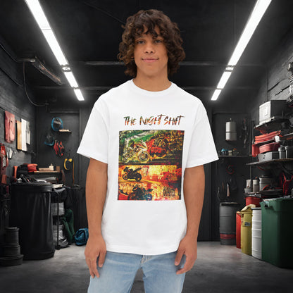 Sport Bike Graffiti Edition-Premium Ultra Soft Unisex Oversized Boxy Tee White Printify by The Night Shift Automotive Apparel