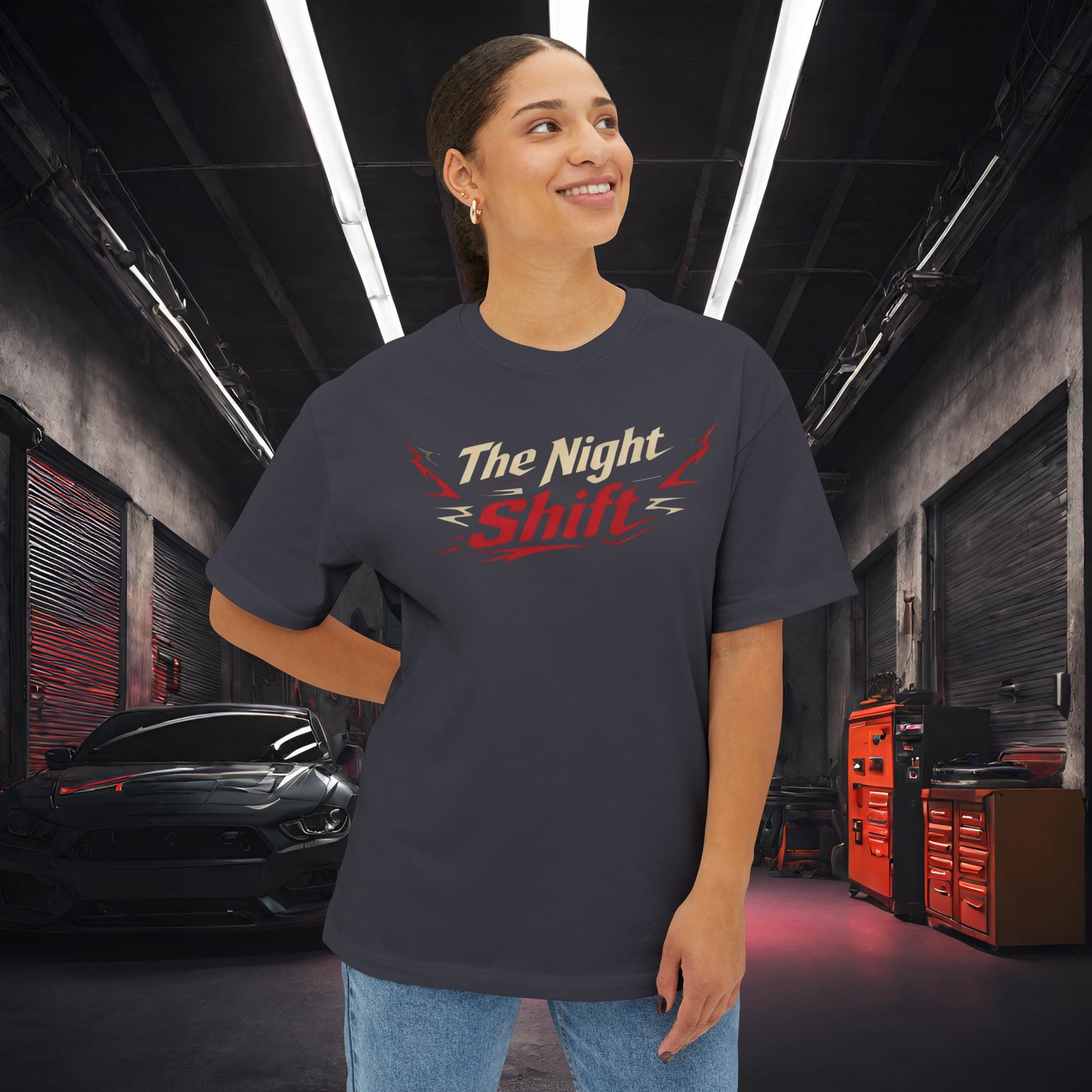 Chase Is A Race-Premium, Ultra Soft Unisex Oversized Boxy Tee Printify by The Night Shift Automotive Apparel