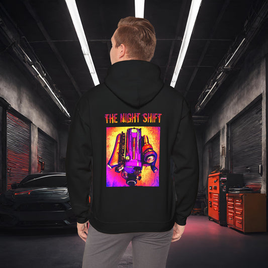 RB26DETT Synthwave-Premium, Ultra Soft Unisex Hoodie Black Printify by The Night Shift Automotive Apparel