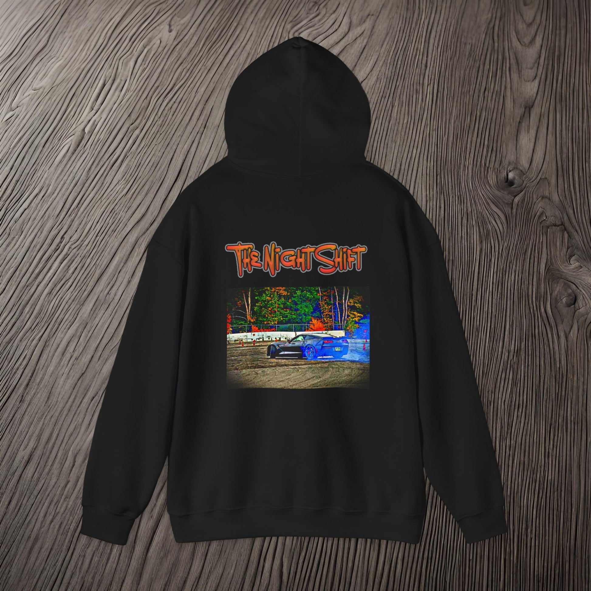 Chevy Corvette C7 Drifting-Premium, Ultra Soft Unisex Hoodie Printify by The Night Shift Automotive Apparel