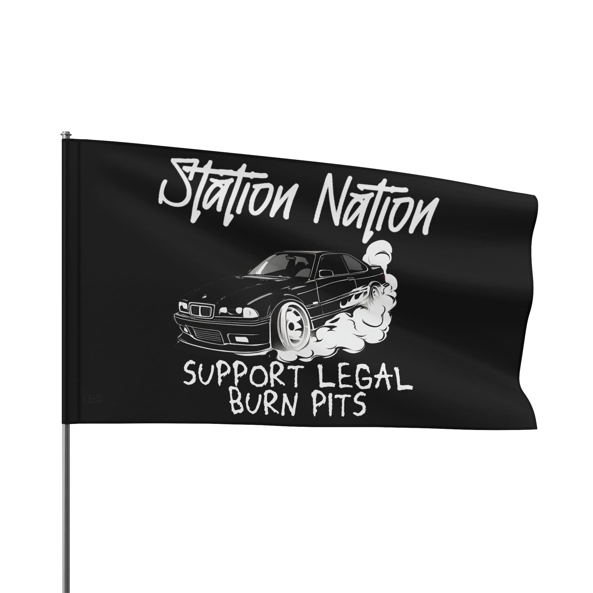 Station Nation-Support Legal Burn Pit Flags Printify by The Night Shift Automotive Apparel