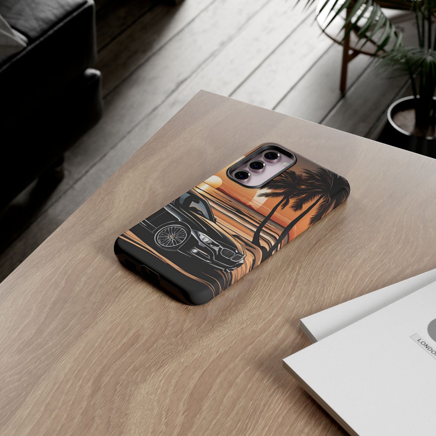 BMW Sunset On The Beach-Dual Layer Ultra Tough Phone Case Samsung Galaxy S23 Plus Matte Printify by The Night Shift Automotive Apparel