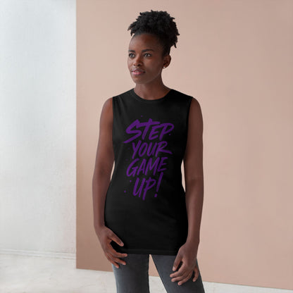 Step Your Game Up - Premium Unisex Barnard Tank Top Printify by The Night Shift Automotive Apparel