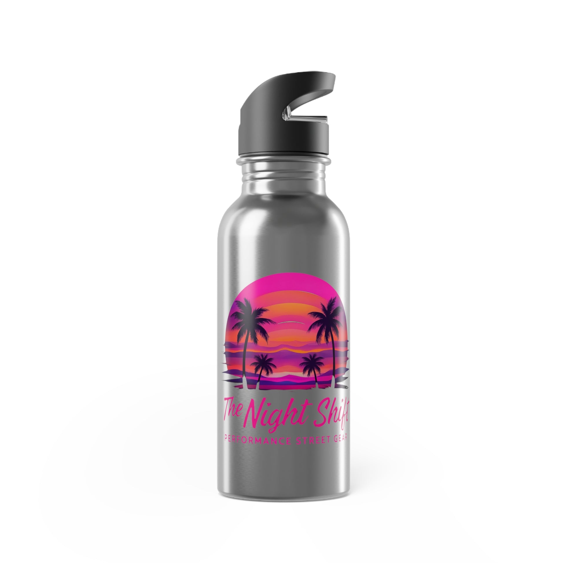Stainless Steel Water Bottle With Straw, 20oz Printify by The Night Shift Automotive Apparel