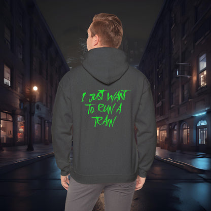 I Just Want To Run A Train-Ultra Soft, Premium Hoodie Dark Heather Printify by The Night Shift Automotive Apparel