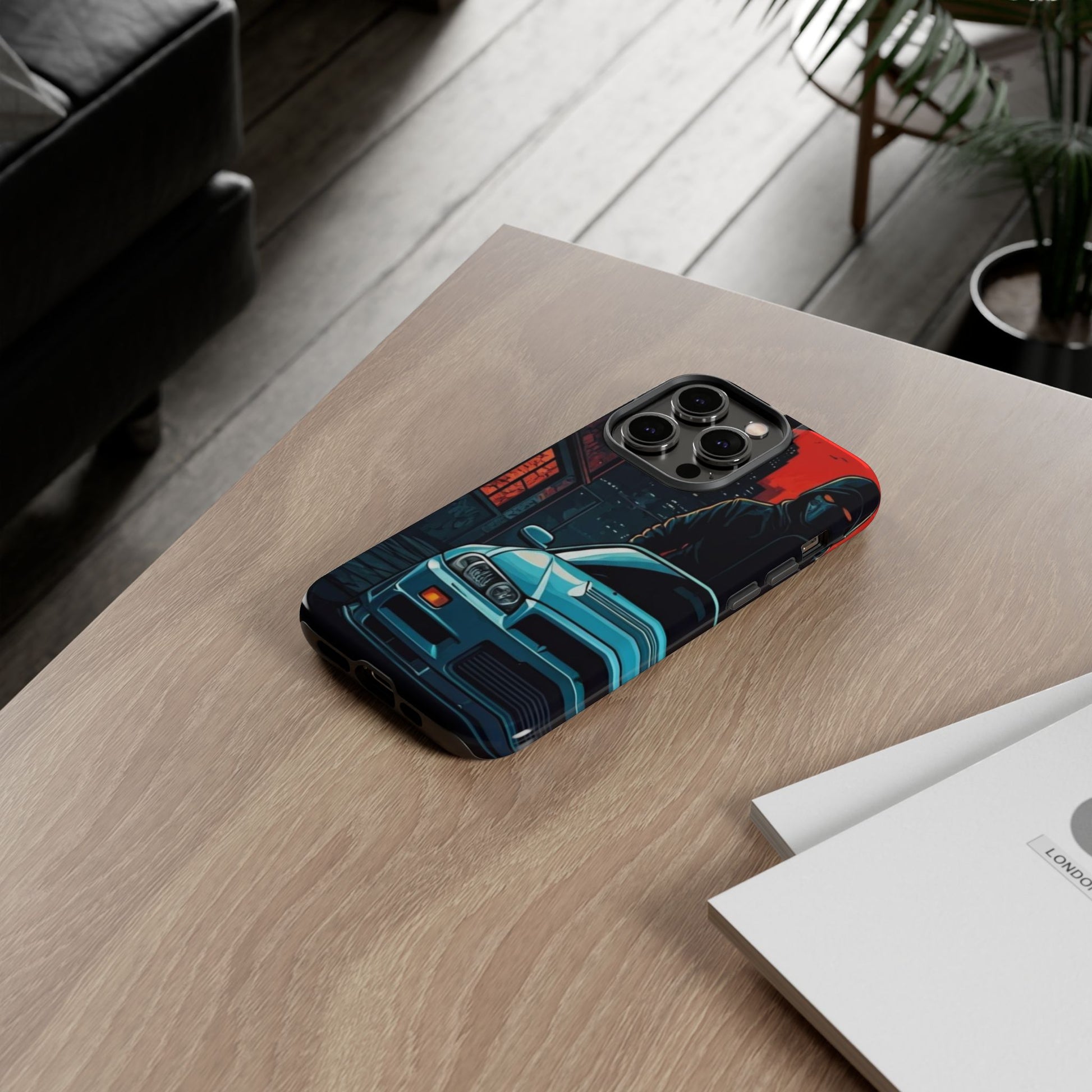Nissan Skyline R34 Street Life-Dual Layer Ultra Tough Phone Case iPhone 14 Pro Glossy Printify by The Night Shift Automotive Apparel