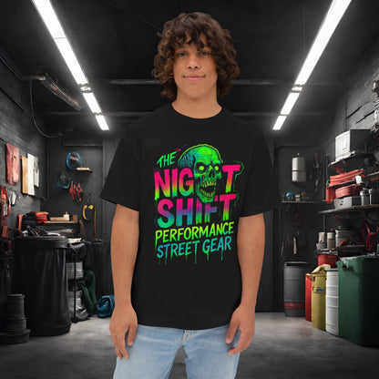 The Night Shift-Premium, Ultra Soft Unisex Oversized Boxy Tee Black Printify by The Night Shift Automotive Apparel