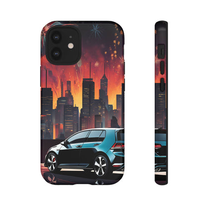 Volkswagon Golf GTI Fireworks-Dual Layer Ultra Tough Phone Case iPhone 12 Mini Glossy Printify by The Night Shift Automotive Apparel