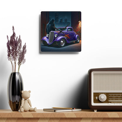 1930's Turtle Back 3 Window Coupe Street Life-Acrylic Wall Clock