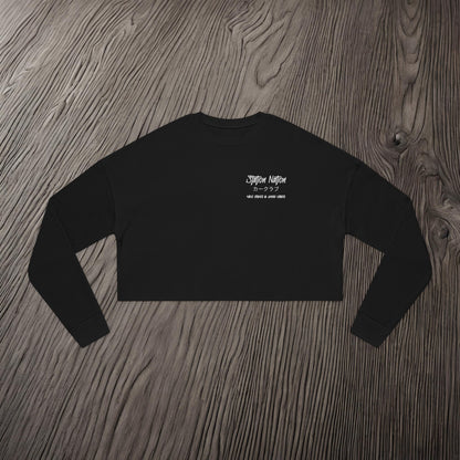 Station Nation-Ultra Soft, Premium Women's Crop Sweatshirt Printify by The Night Shift Automotive Apparel