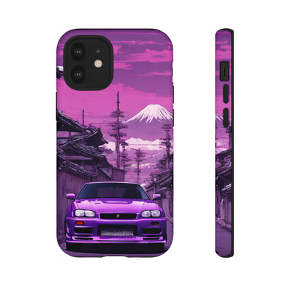 Nissan Skyline R34 Mt Fuji-Dual Layer Ultra Tough Phone Case iPhone 12 Mini Matte Printify by The Night Shift Automotive Apparel