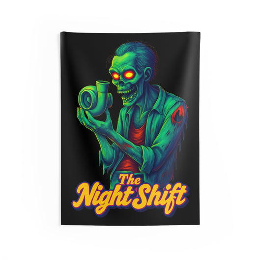 The Night Shift Indoor Wall Tapestries - Shop Banner 26" × 36" Printify by The Night Shift Automotive Apparel