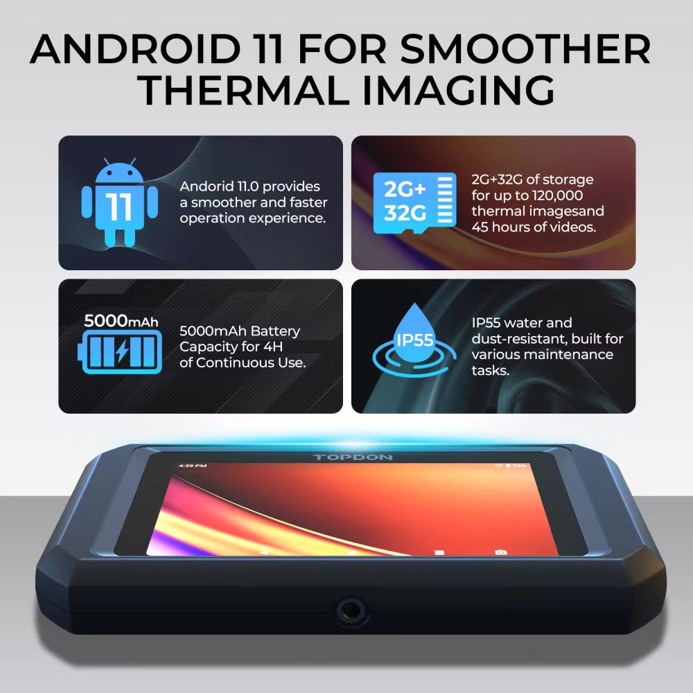 TOPDON TC003 Thermal Imaging 5 Inch Touch Screen WIFI Infrared Camera TOPDON by The Night Shift Automotive Apparel