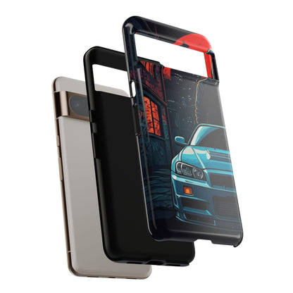 Nissan Skyline R34 Street Life-Dual Layer Ultra Tough Phone Case Printify by The Night Shift Automotive Apparel