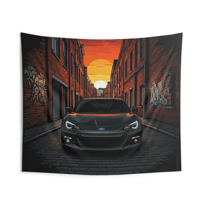 Subaru BRZ Indoor Wall Tapestries - Shop Banner 104" × 88" Printify by The Night Shift Automotive Apparel