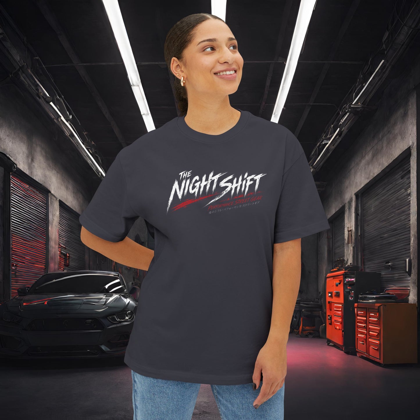 Nissan Skyline R34 Owners Custom-Premium, Ultra Soft Unisex Oversized Boxy Tee Printify by The Night Shift Automotive Apparel
