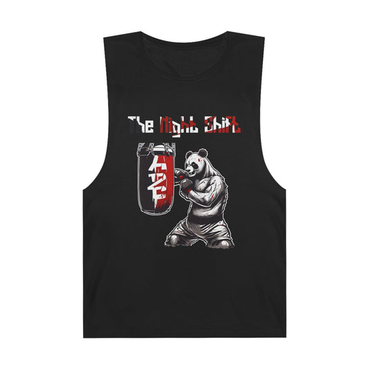 Panda Boxing Champ - Premium Unisex Barnard Tank Top Black Printify by The Night Shift Automotive Apparel