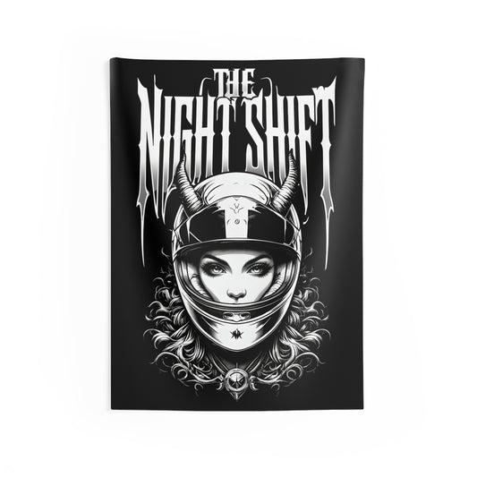The Night Shift Track Queen Indoor Wall Tapestries - Shop Banner 26" × 36" Printify by The Night Shift Automotive Apparel