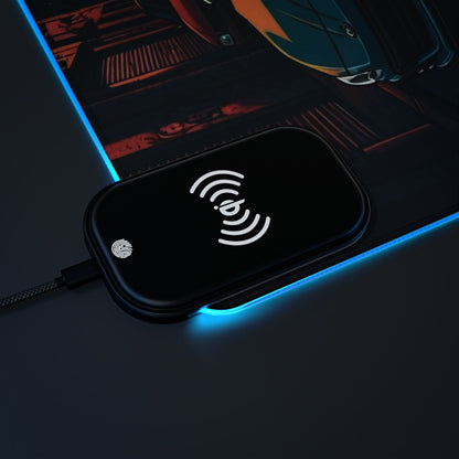 Subaru BRZ Street Life-LED Gaming Mouse Pad with Wireless Charging Printify by The Night Shift Automotive Apparel