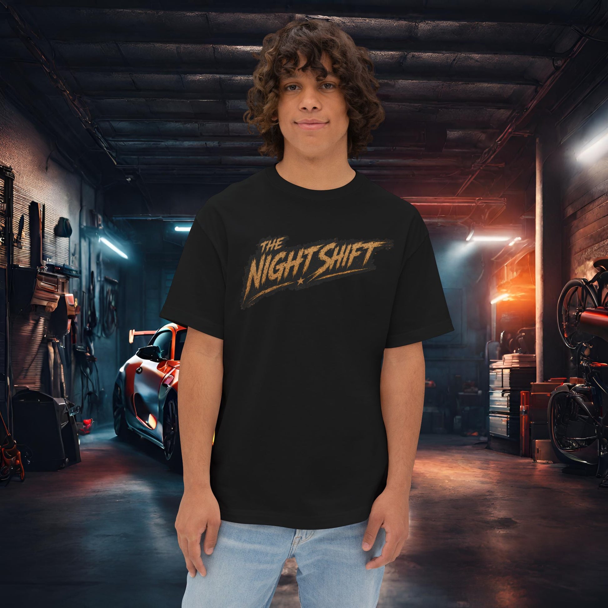 BMW M3 E90 Street Drift-Premium, Ultra Soft Unisex Oversized Boxy Tee Printify by The Night Shift Automotive Apparel