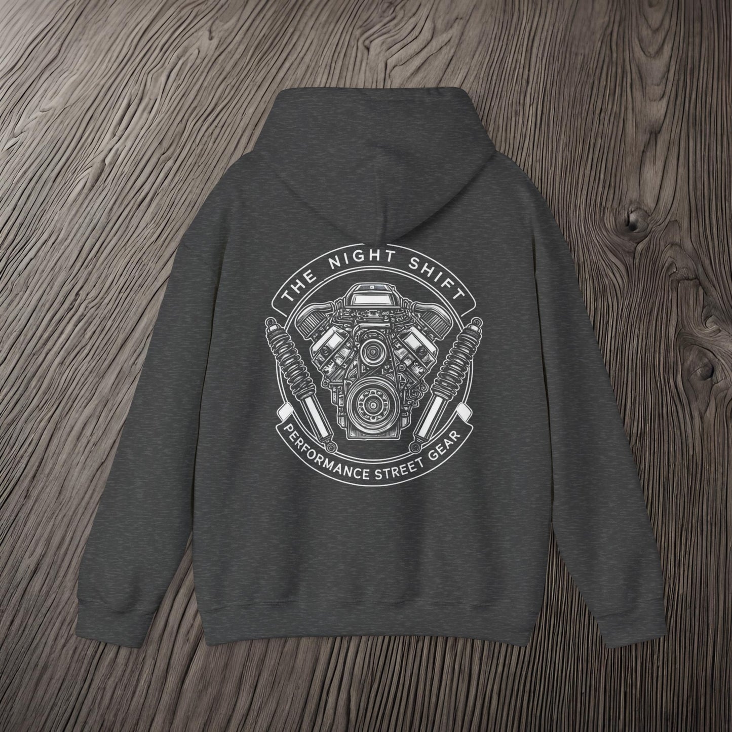 The Night Shift Performance Engine-Ultra Soft, Premium Hoodie Printify by The Night Shift Automotive Apparel