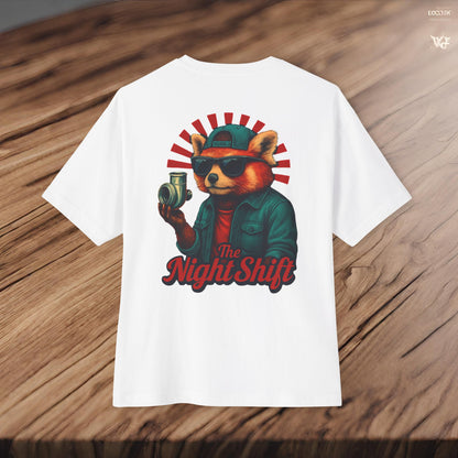 Good Vibes Red Panda-Premium, Ultra Soft Unisex Oversized Boxy Tee Printify by The Night Shift Automotive Apparel
