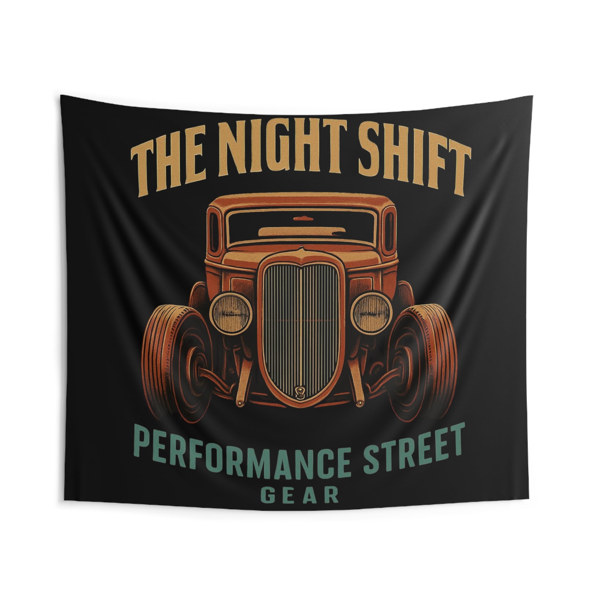 The Night Shift Indoor Wall Tapestries - Shop Banner 104" × 88" Printify by The Night Shift Automotive Apparel