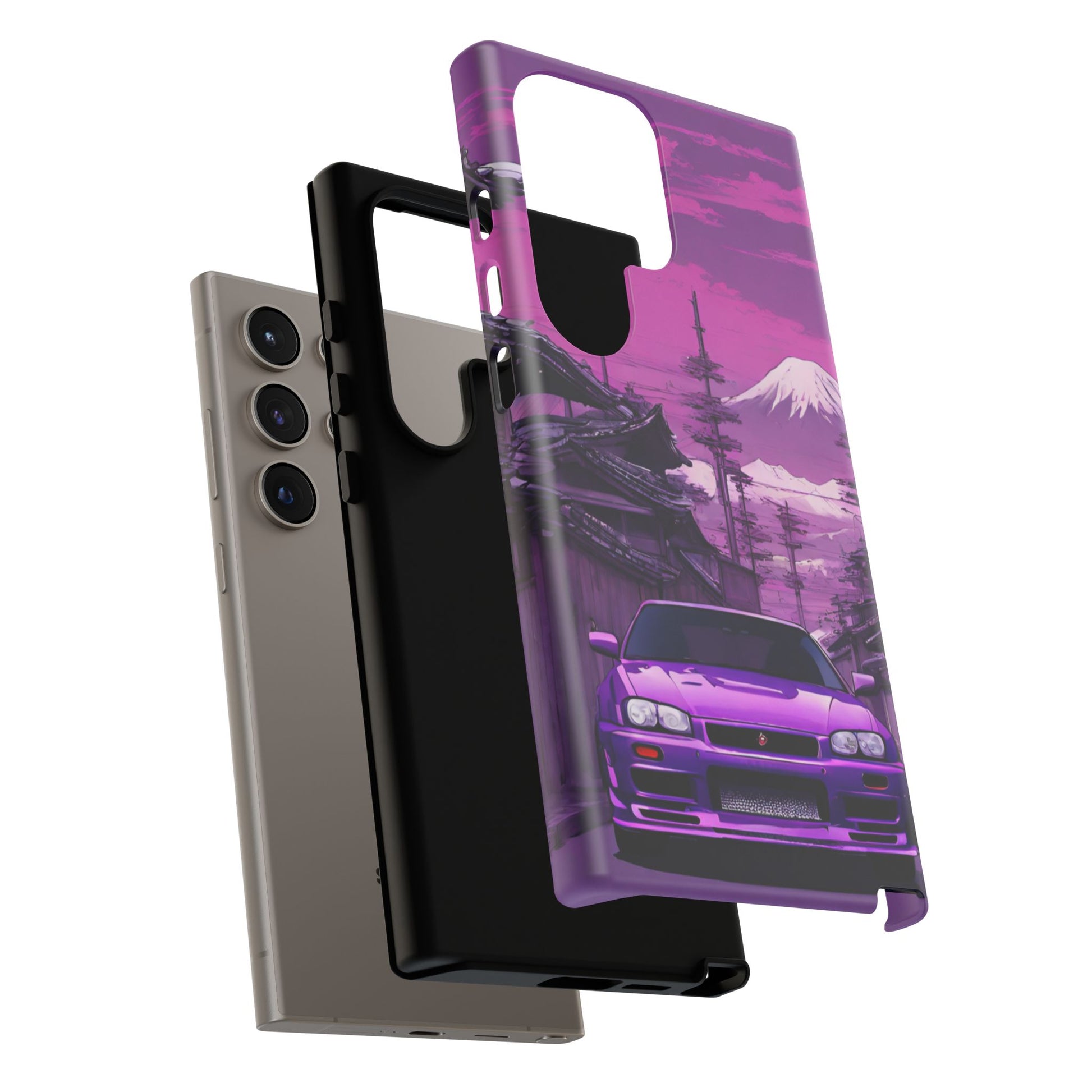 Nissan Skyline R34 Mt Fuji-Dual Layer Ultra Tough Phone Case Printify by The Night Shift Automotive Apparel