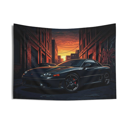 Mitsubishi 3000gt Indoor Wall Tapestries - Shop Banner 36" × 26" Printify by The Night Shift Automotive Apparel
