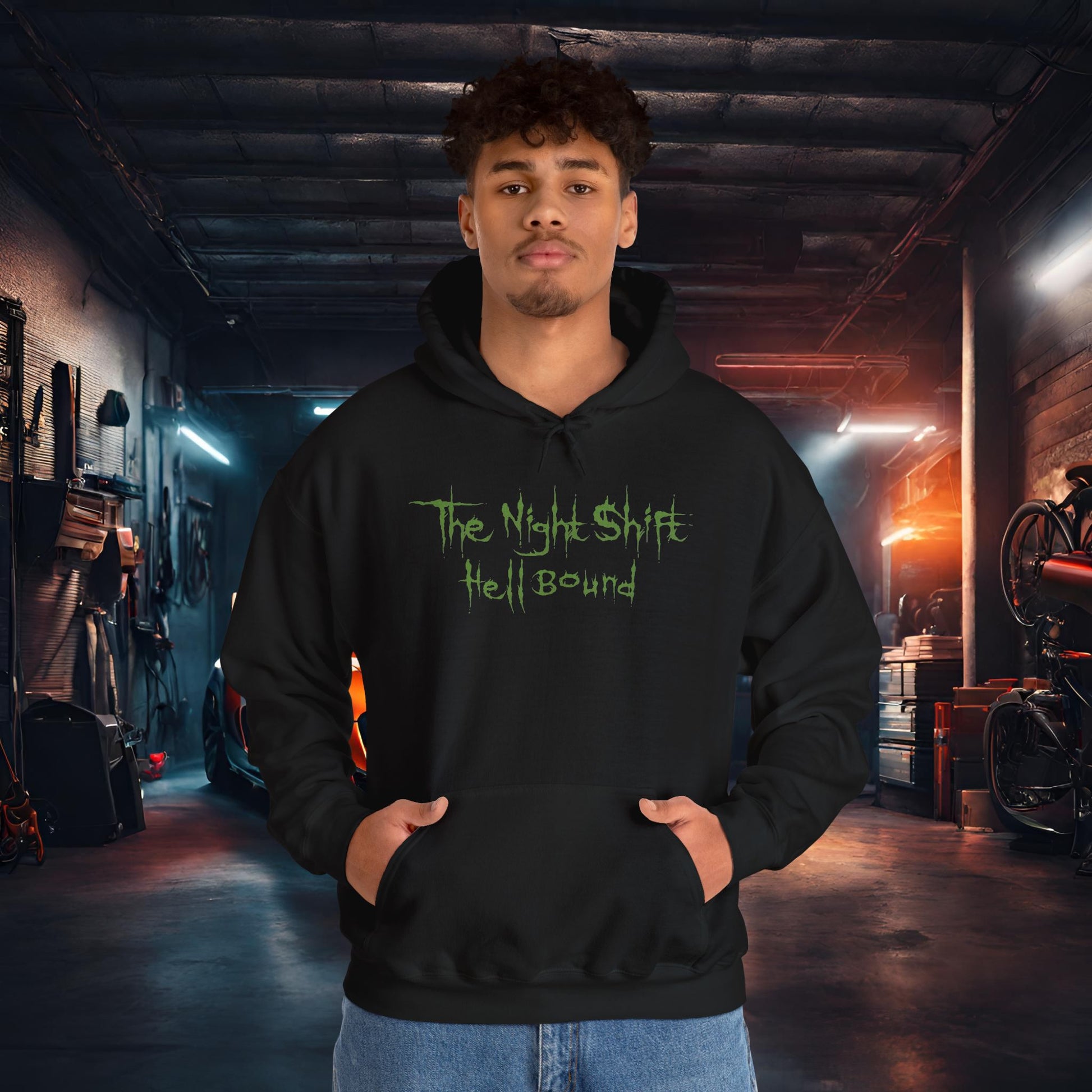 Hell Bound Zombie Muscle Car-Ultra Soft, Premium Hoodie Printify by The Night Shift Automotive Apparel