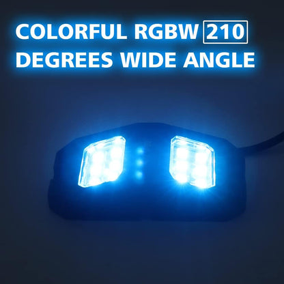 210 Degrees Wide Angle RGBW Rock Lights App/Voice Mode Music Mode The Night Shift Performance Street Gear by The Night Shift Automotive Apparel