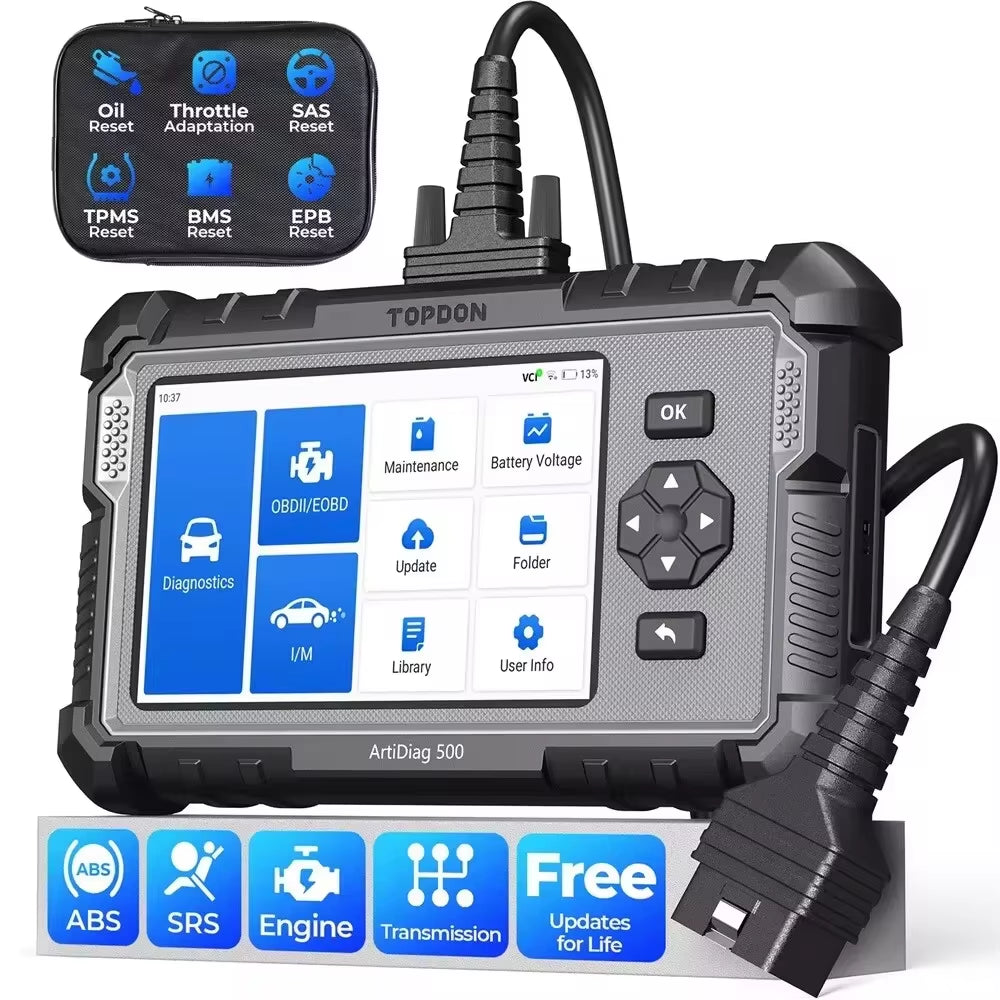 TOPDON Artidiag500 Car Diagnostic All Systems OBD2 Scanner-Engine ABS SRS Airbag Code Reader Topdon by The Night Shift Automotive Apparel
