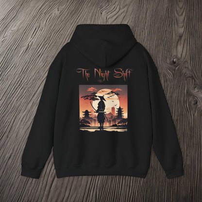Samurai Full Moon Silhouette-Ultra Soft, Premium Hoodie Printify by The Night Shift Automotive Apparel