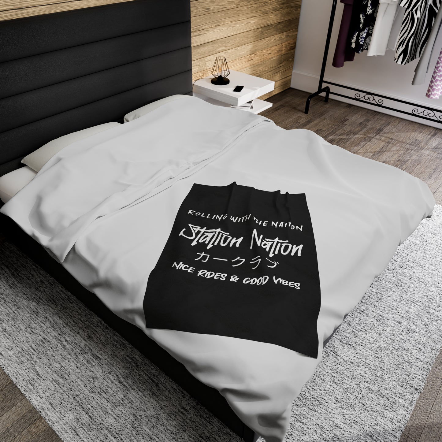 Station Nation-Velveteen Plush Blanket 30" × 40" Printify by The Night Shift Automotive Apparel